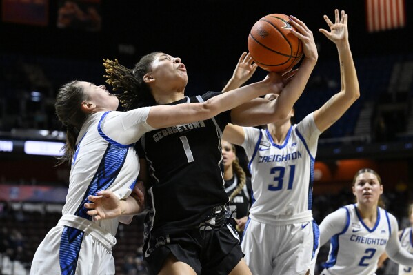 Georgetown upsets No. 21 Creighton 55 46 and will face No. 9 UConn
